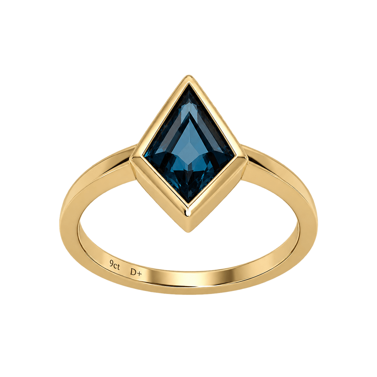 9ct Yellow Gold London Blue Topaz Kite Ring
