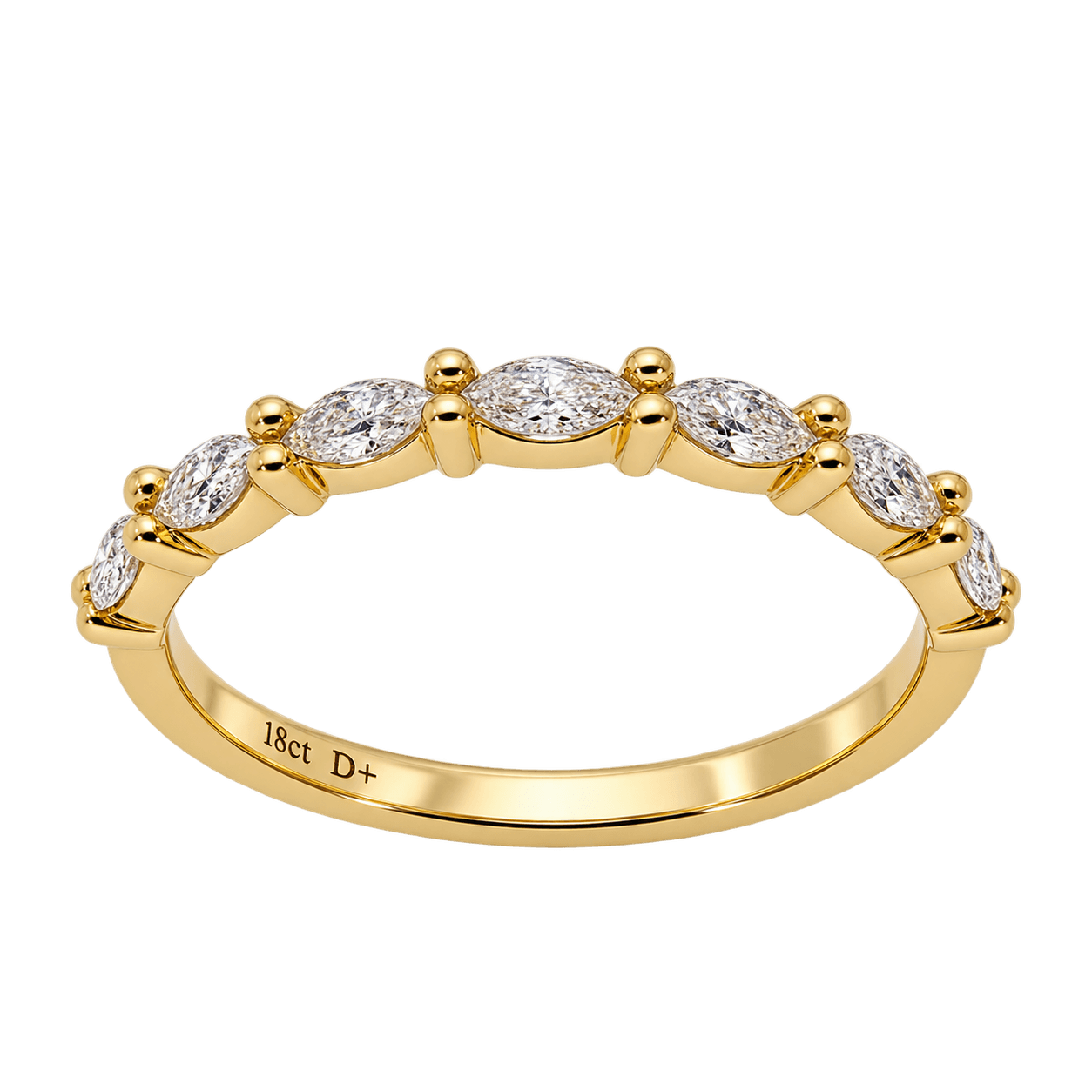 18ct Yellow Gold 0.38ct Marquise Natural Diamond Ring