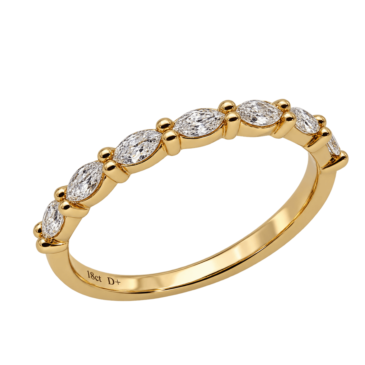 18ct Yellow Gold 0.38ct Marquise Natural Diamond Ring