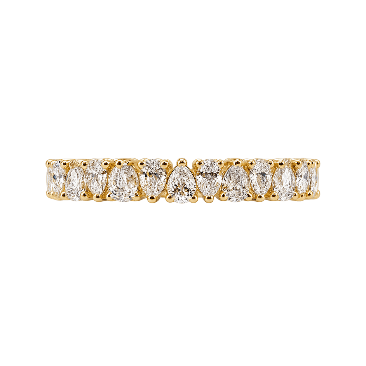 18ct Yellow Gold 0.75ct TW Pear Natural Diamond Ring
