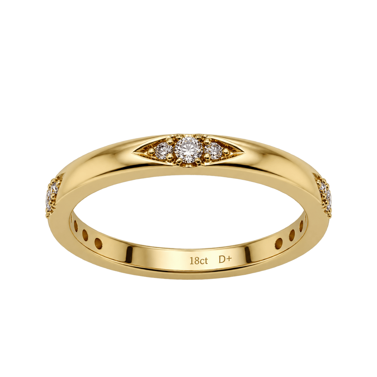 18ct Yellow Gold 0.22ct TW Natural Diamond Ring