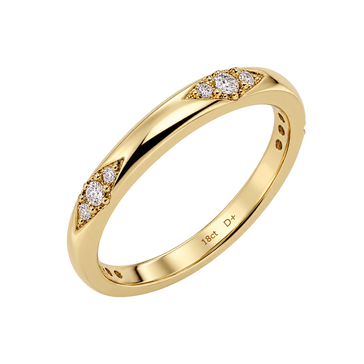 18ct Yellow Gold 0.22ct TW Natural Diamond Ring