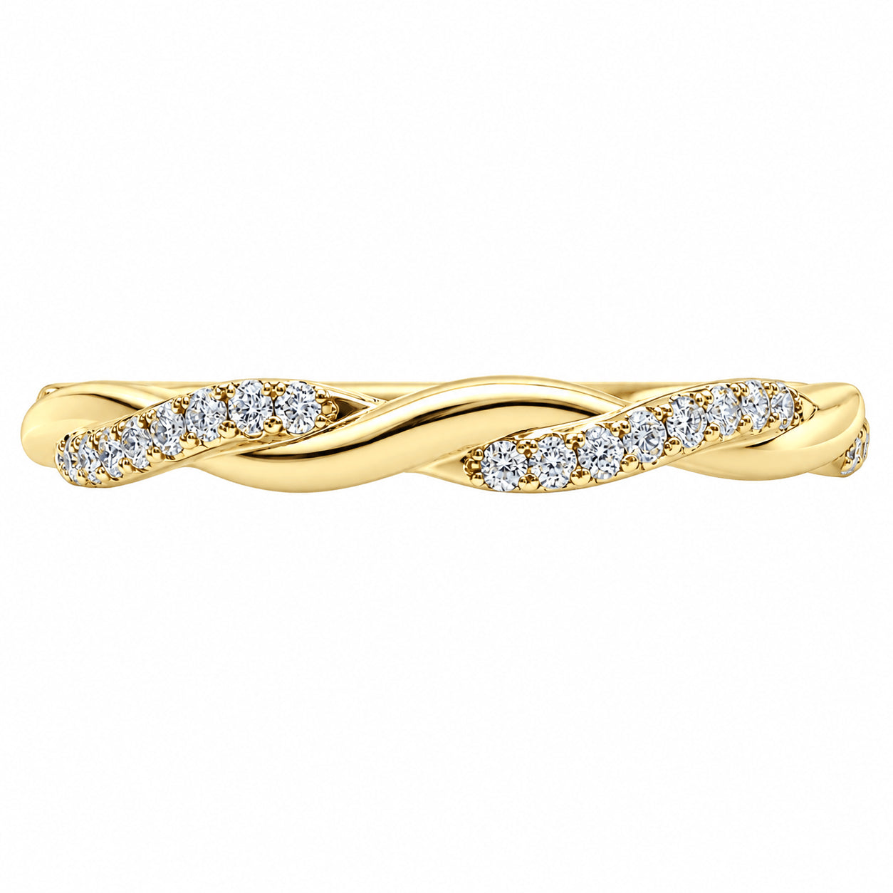 18ct Yellow Gold Diamond Twist Band