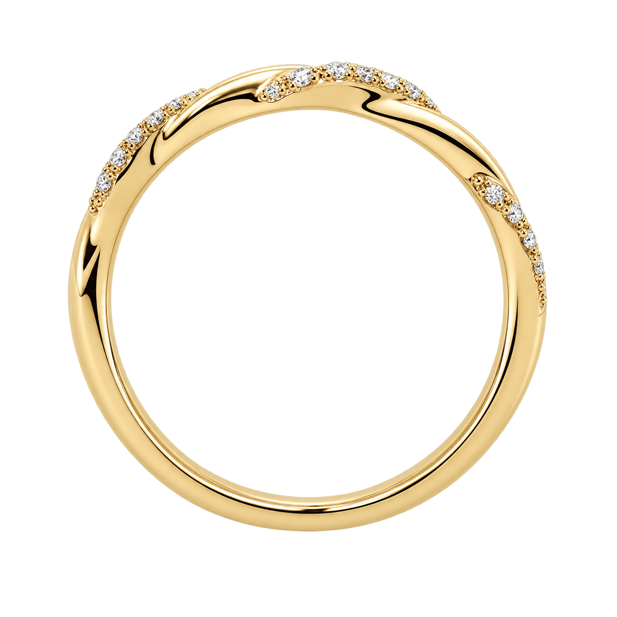 18ct Yellow Gold Diamond Twist Band