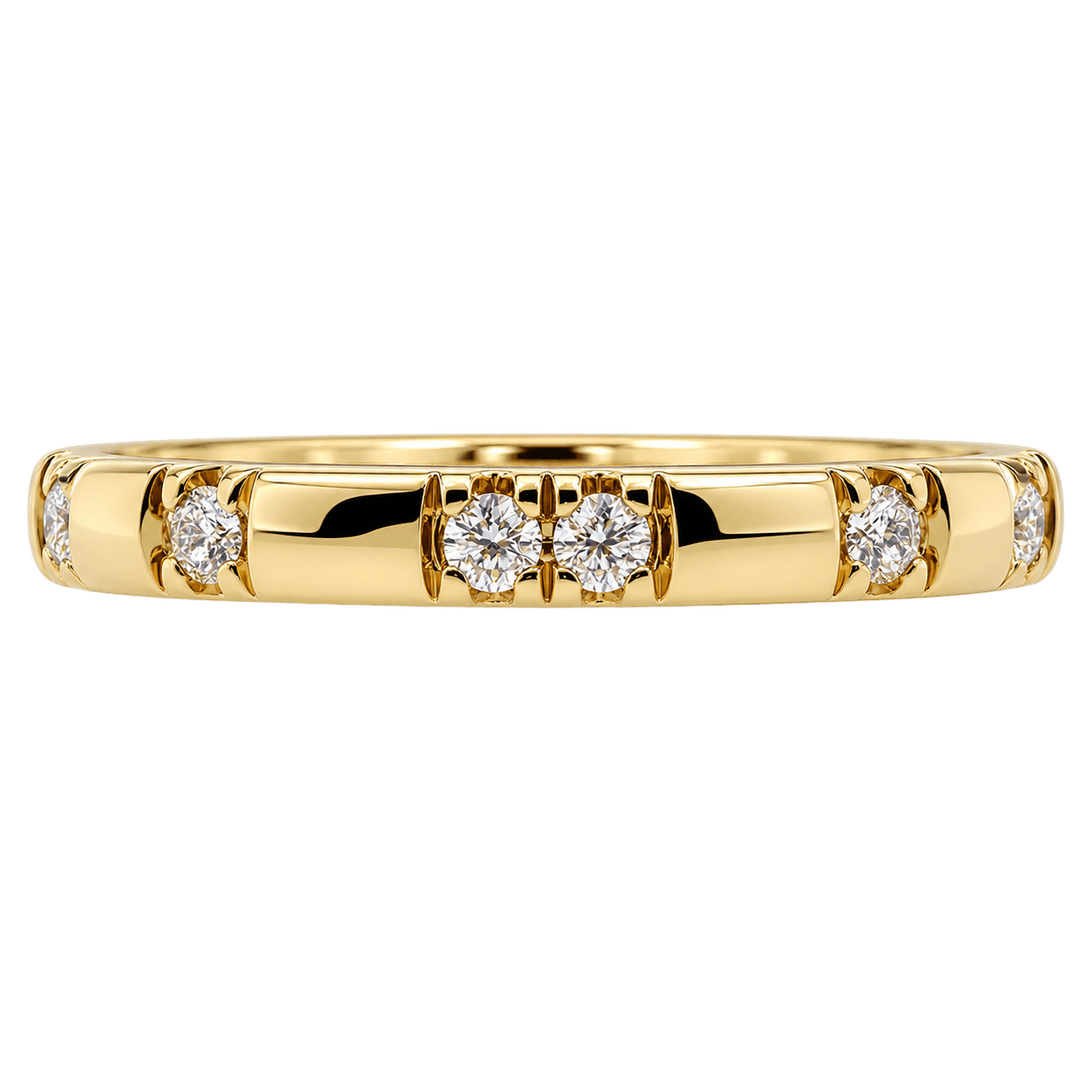 18ct Yellow Gold Diamond Stationed Band