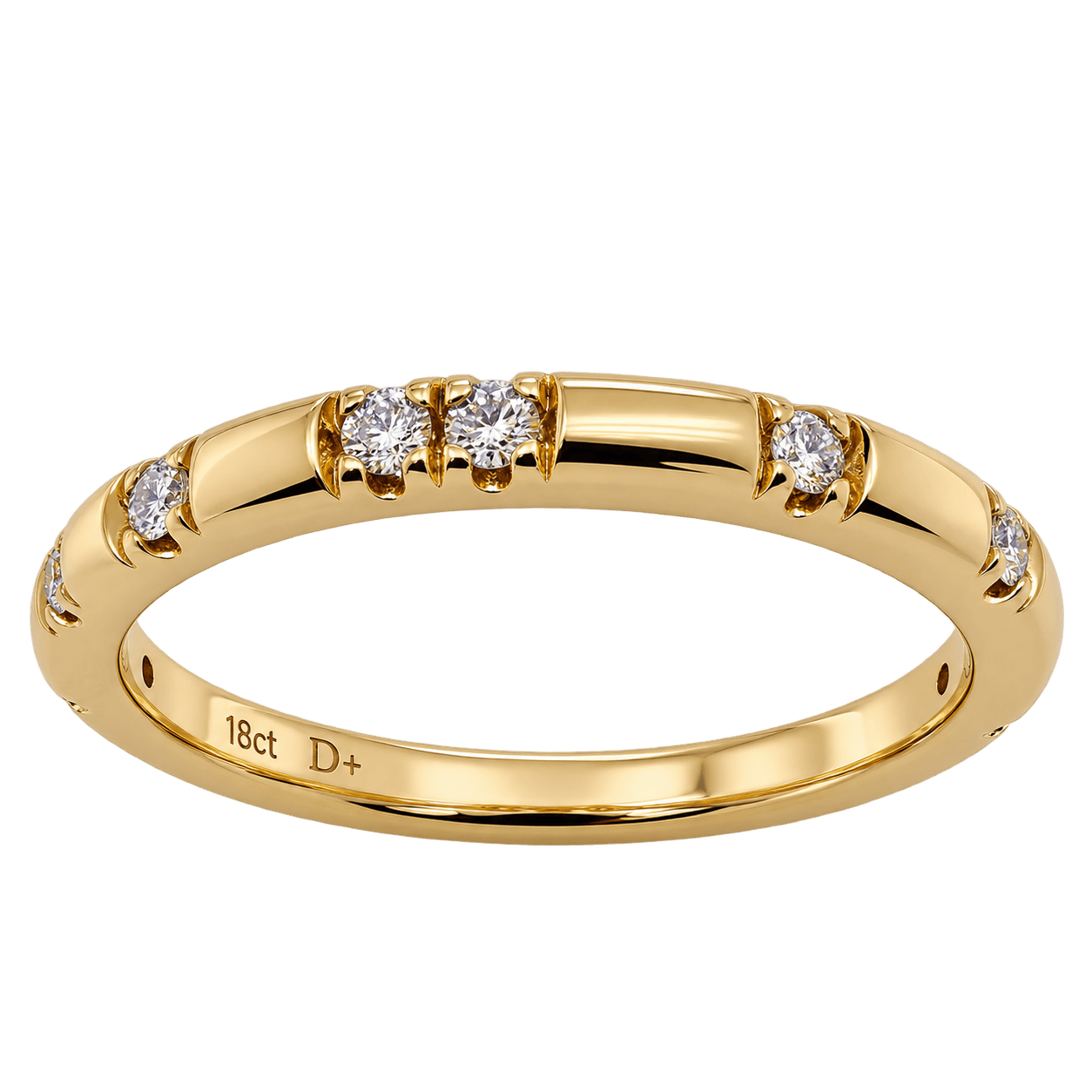 18ct Yellow Gold Diamond Stationed Band
