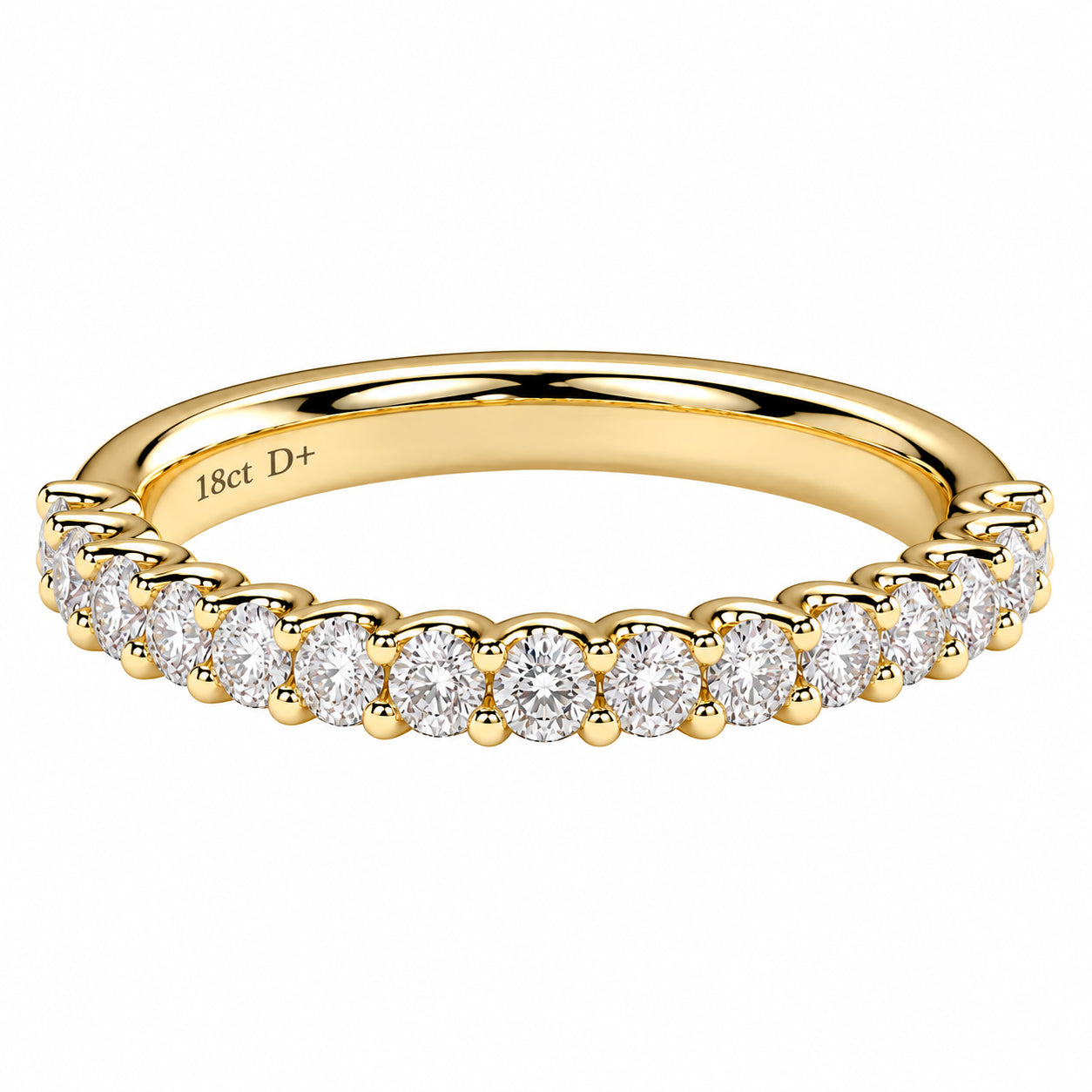 18ct Yellow Gold 13=0.97ct TW Natural Diamond Claw Set Ring - MEDIUM