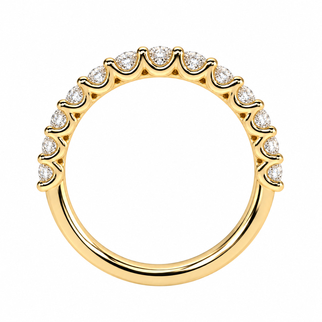 18ct Yellow Gold 13=0.97ct TW Natural Diamond Claw Set Ring - MEDIUM