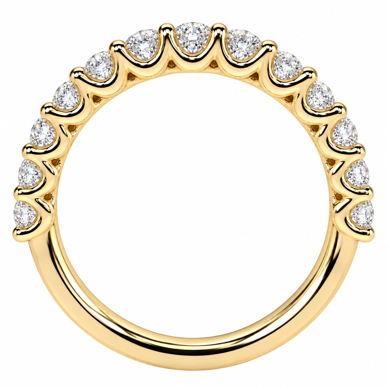 18ct Yellow Gold 11=1.34ct TW Natural Diamond Claw Set Ring - LARGE