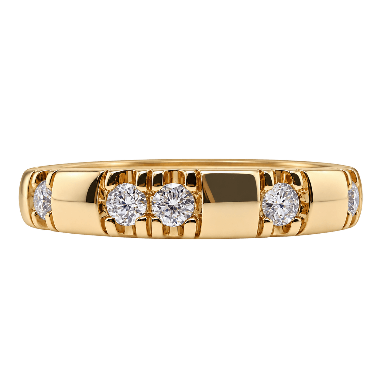 18ct Yellow Gold 9=0.33ct TW Diamond Ring