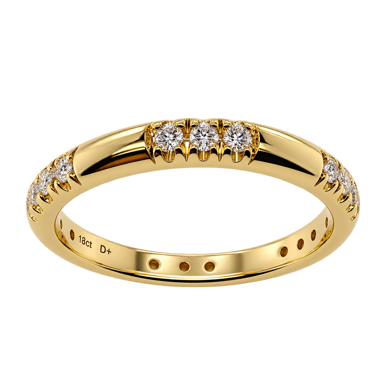 18ct Yellow Gold 18=0.36ct TW Diamond Stationed Ring