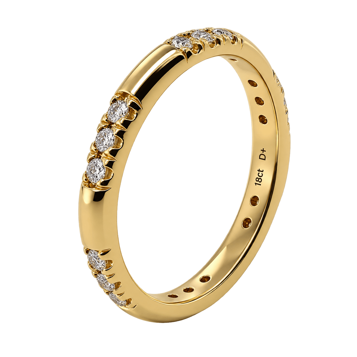 18ct Yellow Gold 18=0.36ct TW Diamond Stationed Ring