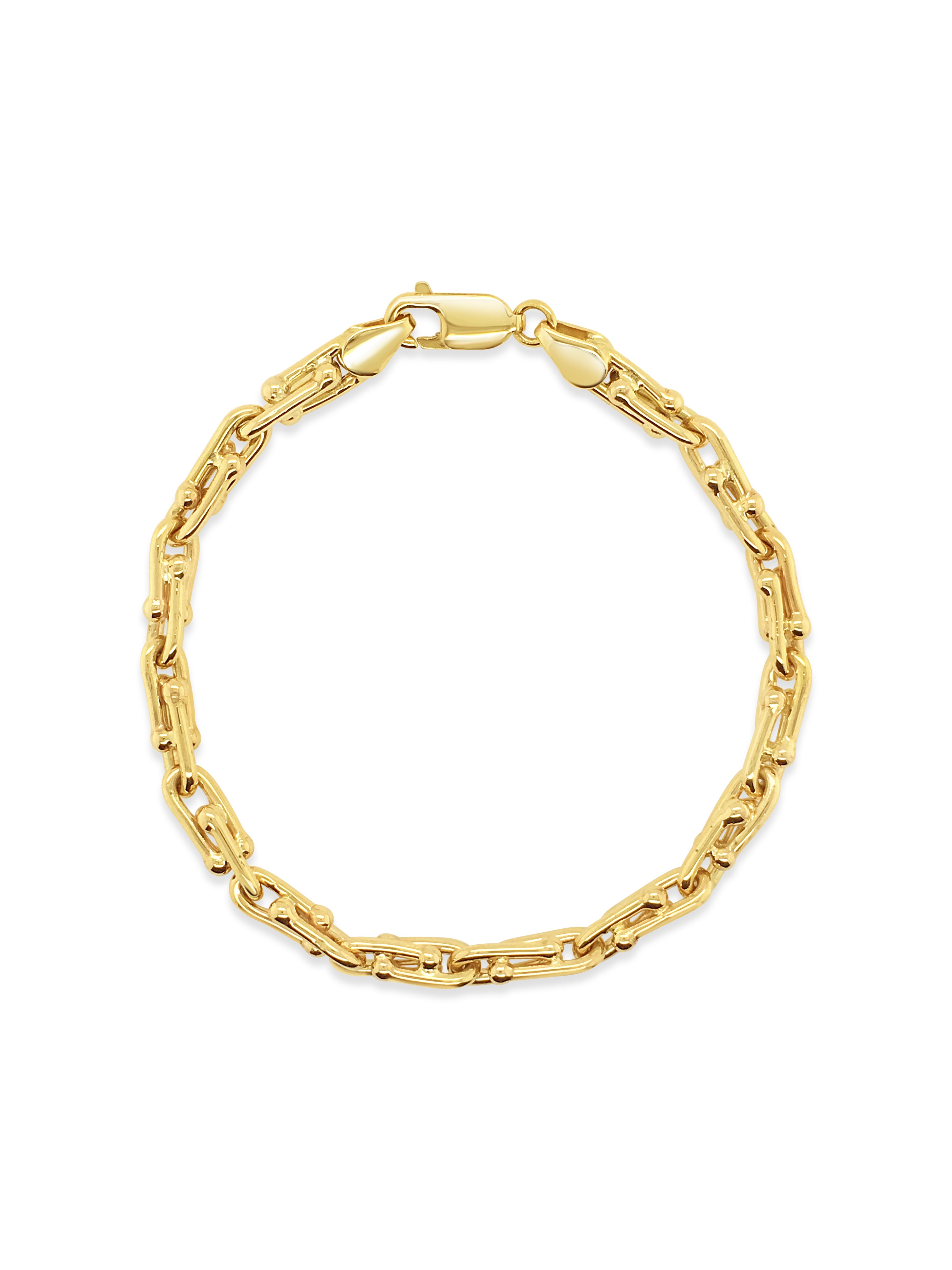 9ct Yellow Gold Linked Love Chain Bracelet