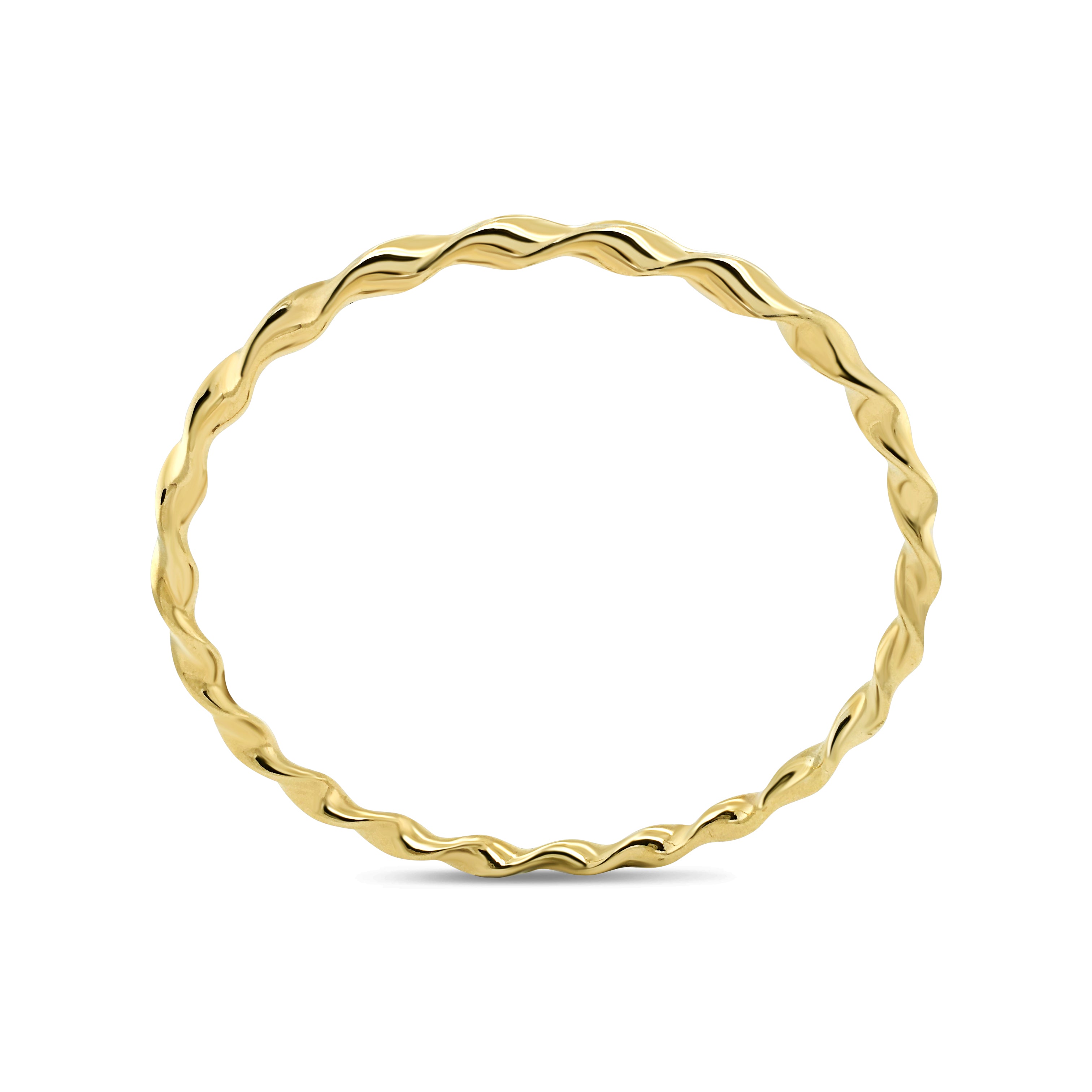 9ct Yellow Gold Silver Filled Solid Wave Bangle