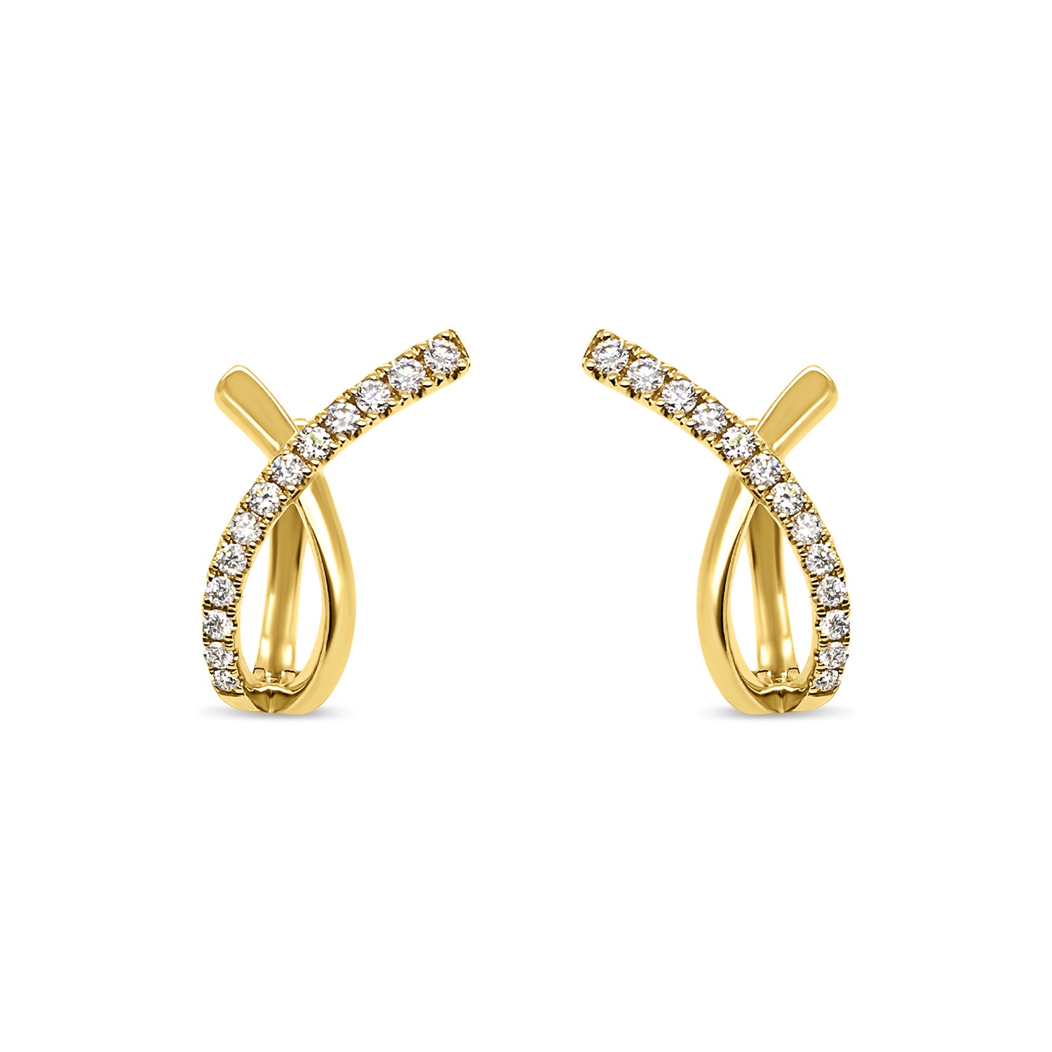 18ct Yellow Gold 0.32ct TW Diamond Huggie Earrings