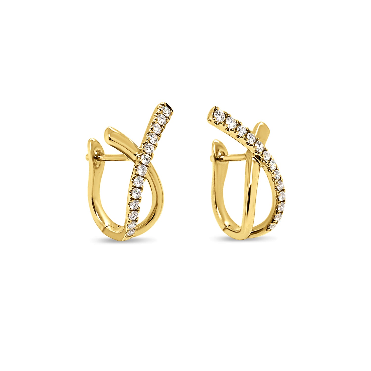 18ct Yellow Gold 0.32ct TW Diamond Huggie Earrings