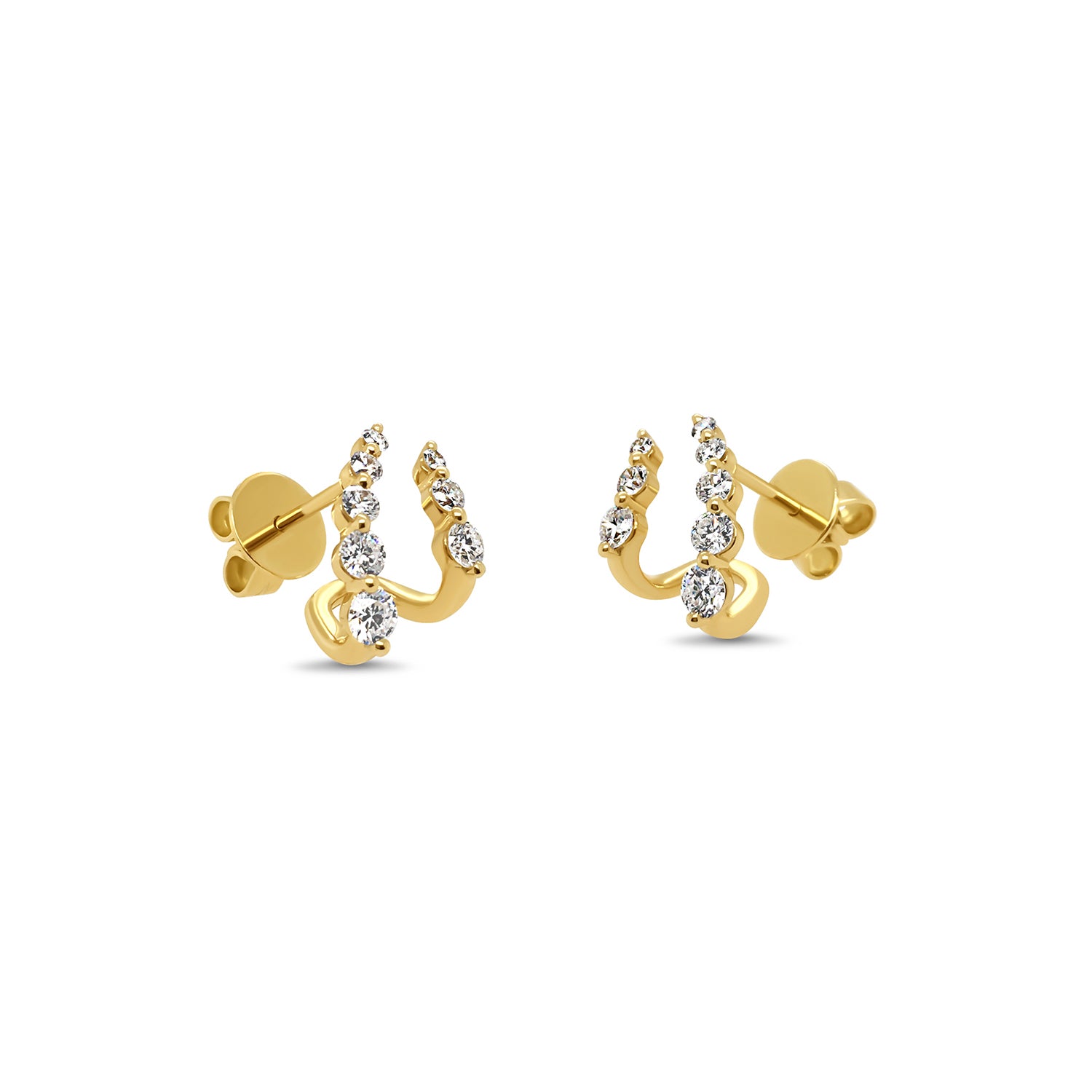 18ct Yellow Gold 16= 0.71ct TW Diamond Hoop Stud Earrings