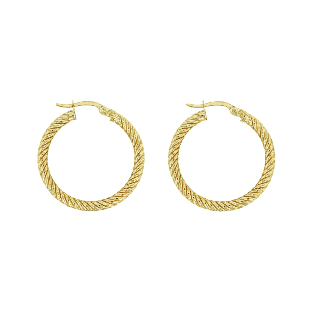 Gold Rope Hoop Earring 9ct Yellow Gold Rope Hoop Earrings – Diamonds Plus Jewellers