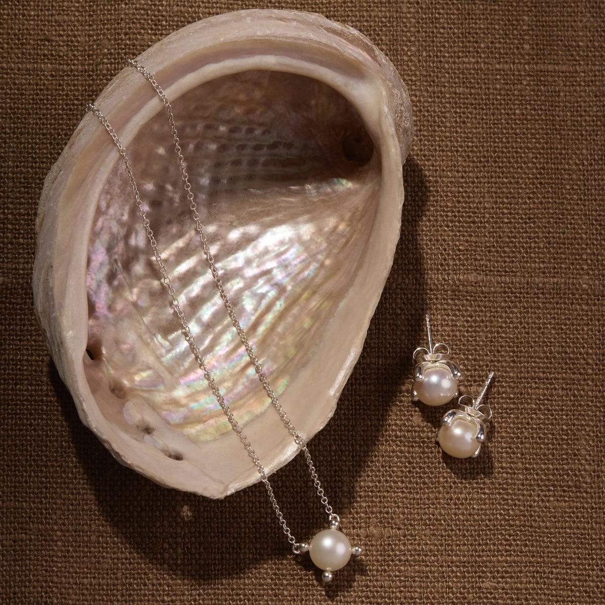 Sterling Silver Moana Pearl Earrings