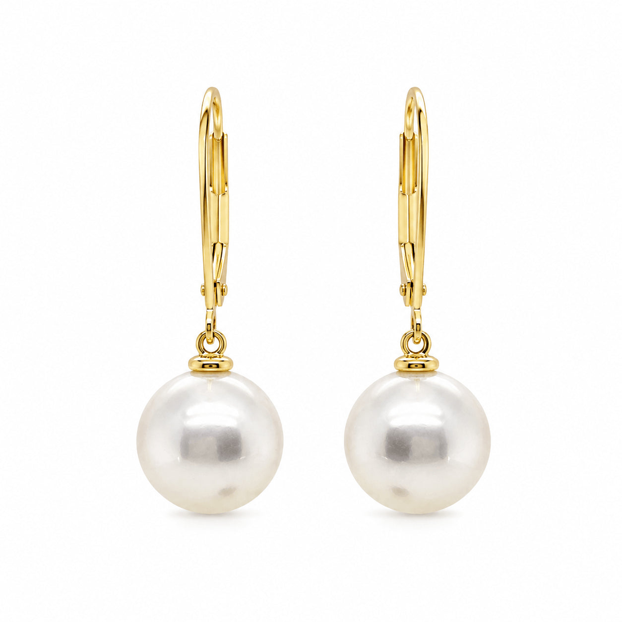 9ct Yellow Gold 9-10mm Pearl Hook Earrings