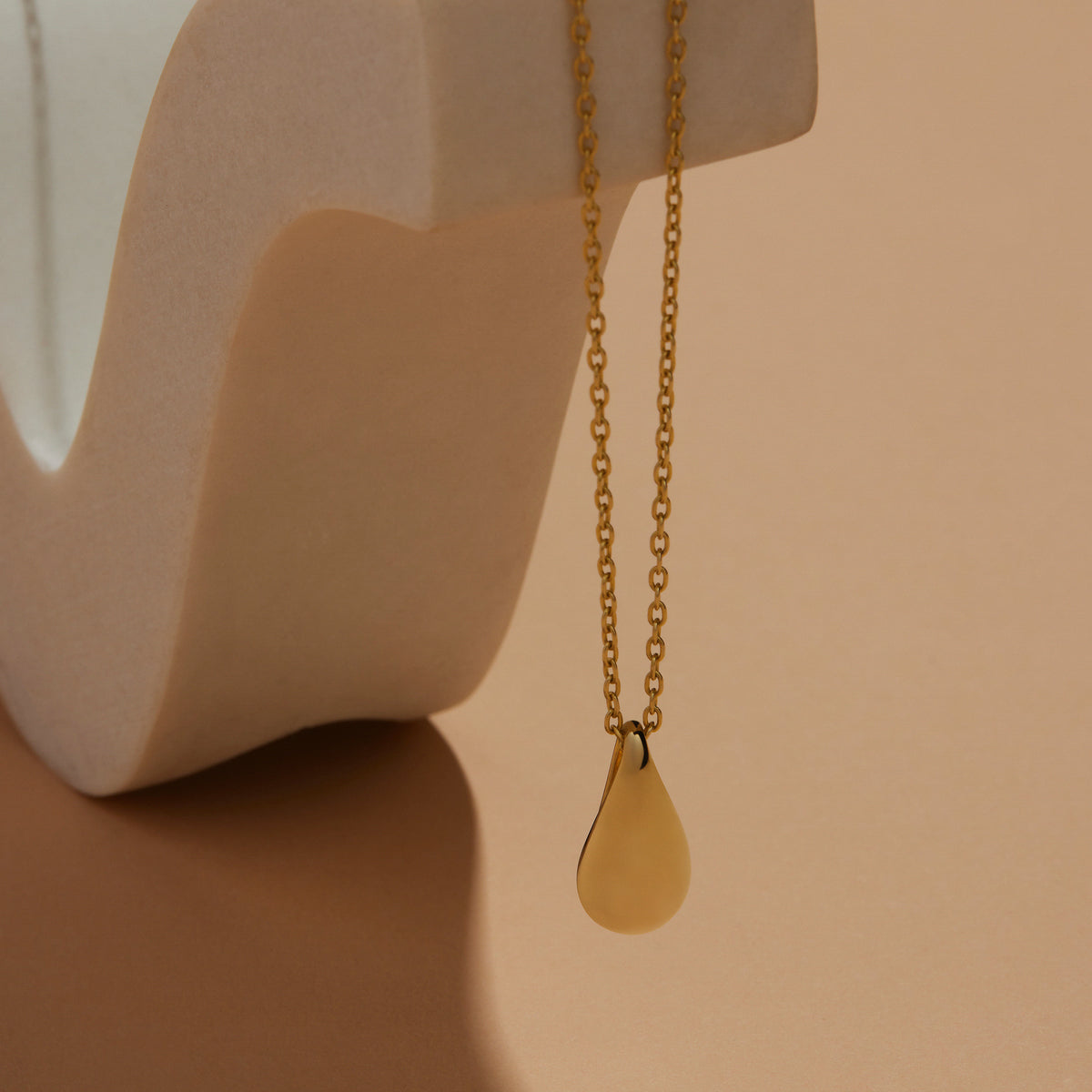Sterling Silver & Yellow Gold Plated 8x17mm Teardrop Necklace