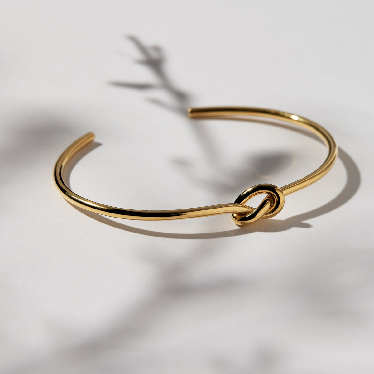 Yellow Gold Nature's Knot Cuff Bangle