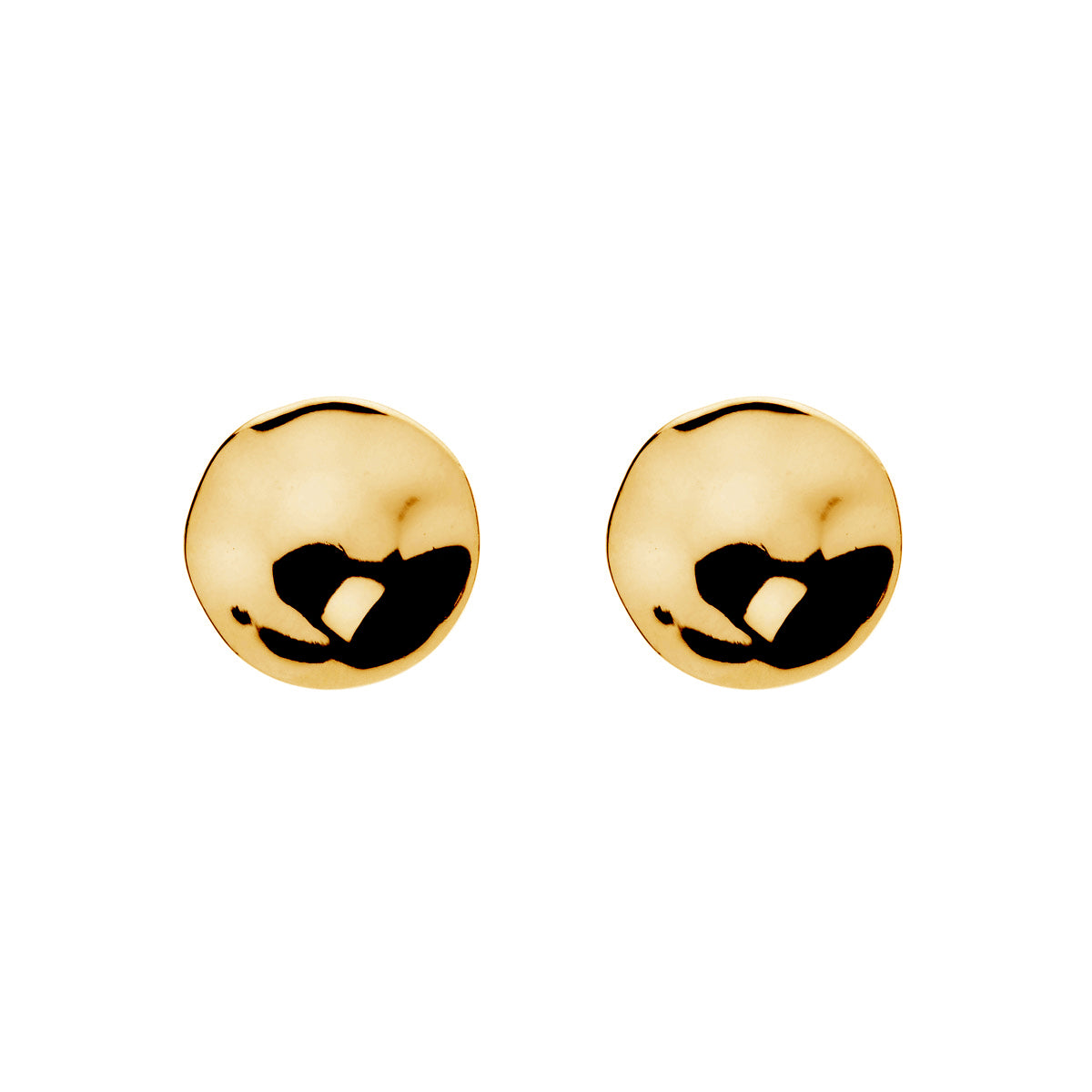 Yellow Gold Double Beat Stud Earrings