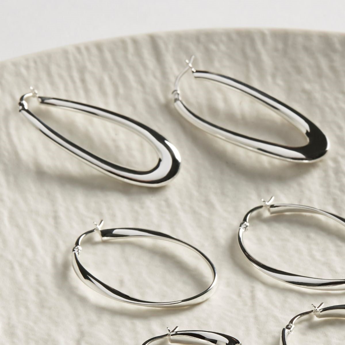 Silver Basta Hoop Earrings