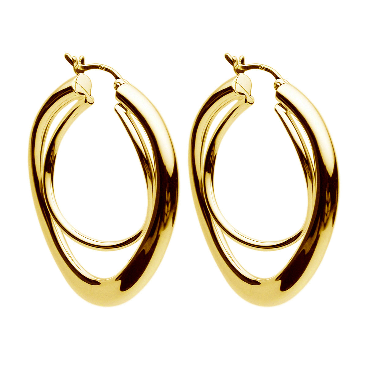 Yellow Gold Strudel Hoop Earrings