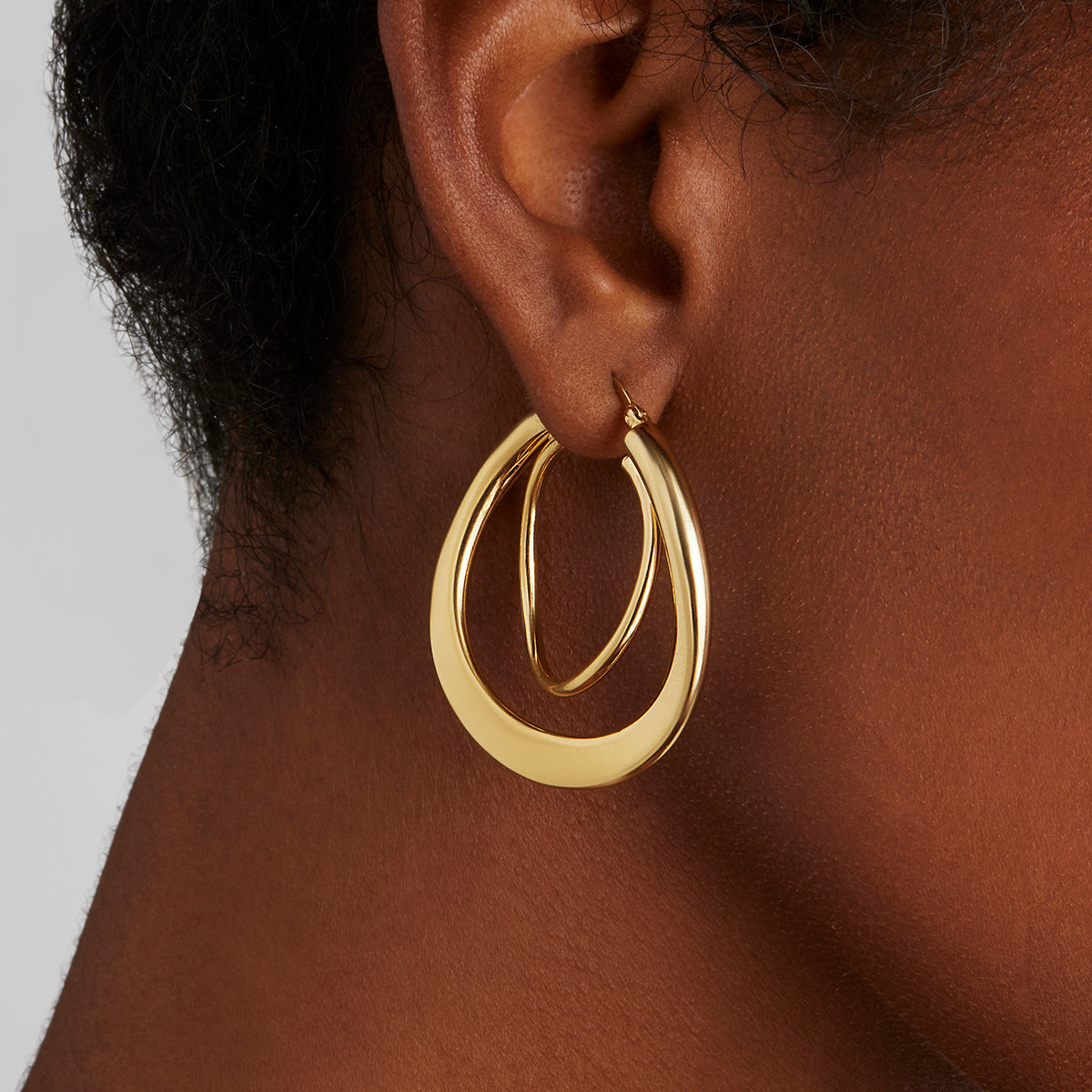 Yellow Gold Strudel Hoop Earrings