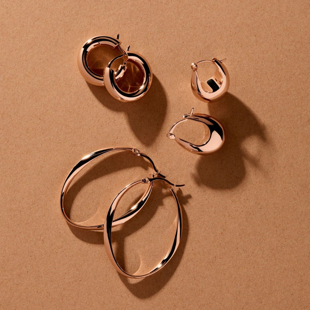 Rose Gold Cocoon Hoop Earrings