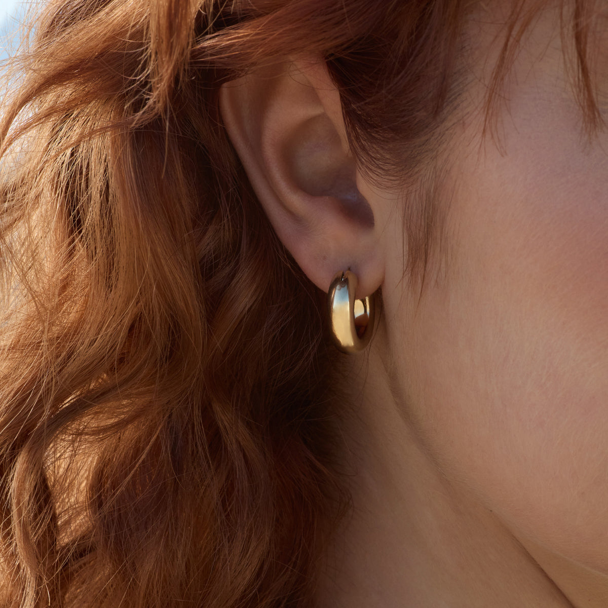 Yellow Gold Cocoon Hoop Earrings