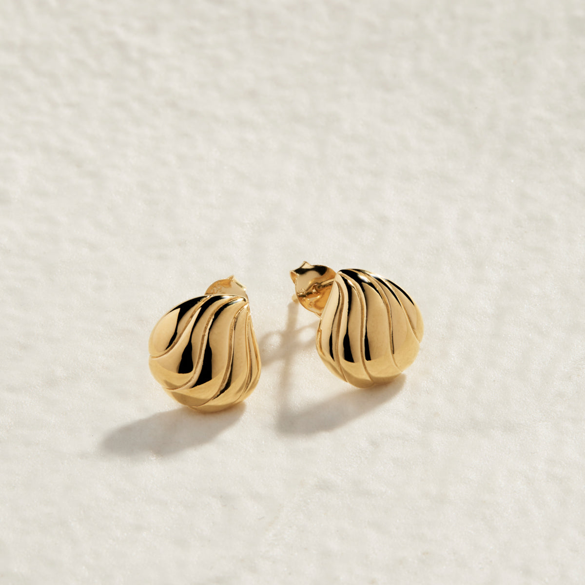 Yellow Gold Murmur Stud Earrings