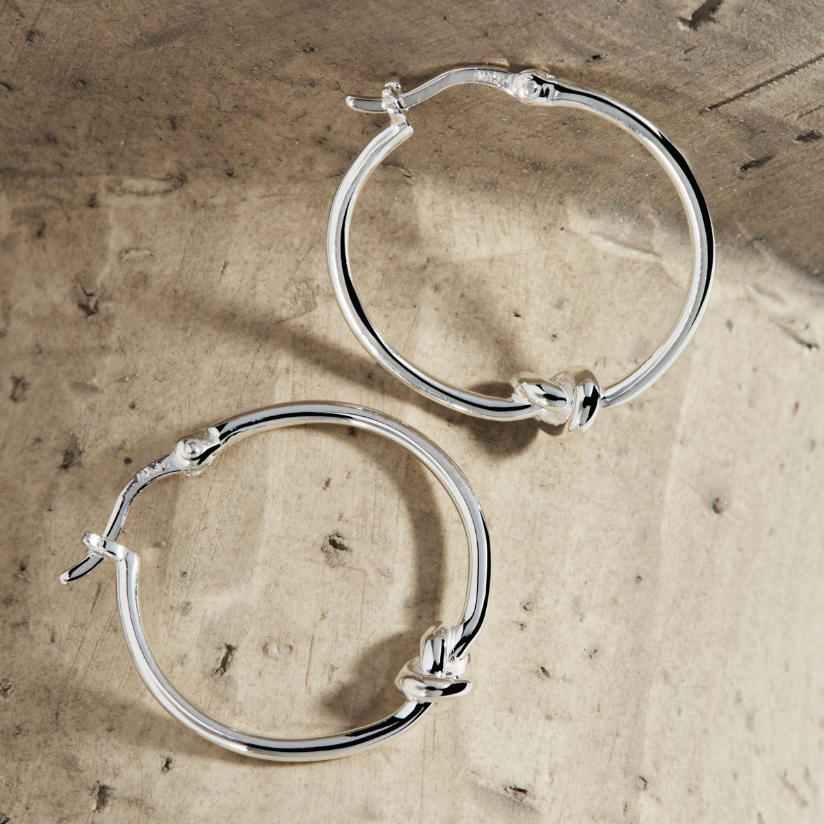 Silver Nature's Knot Hoop Earrings