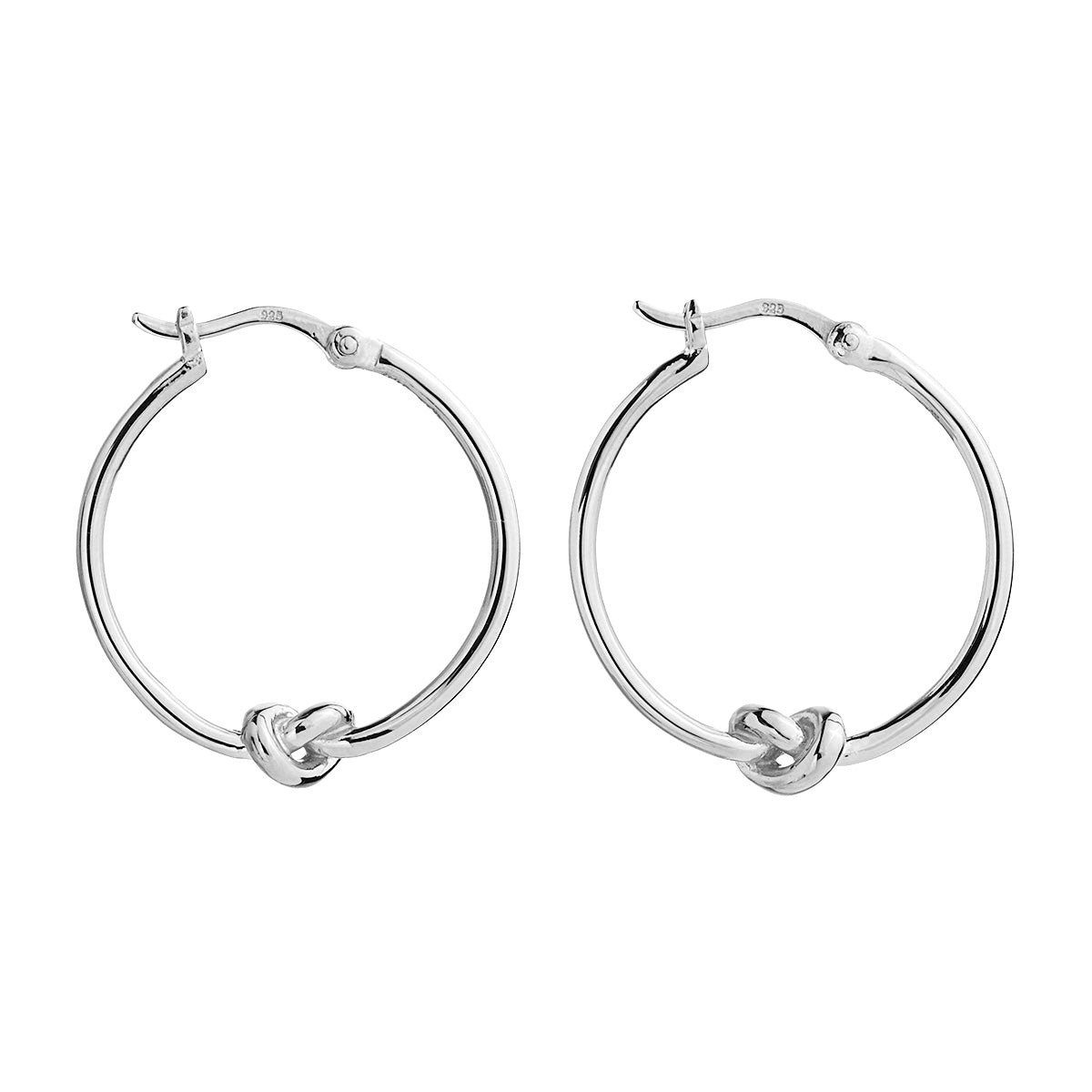 Silver Nature's Knot Hoop Earrings