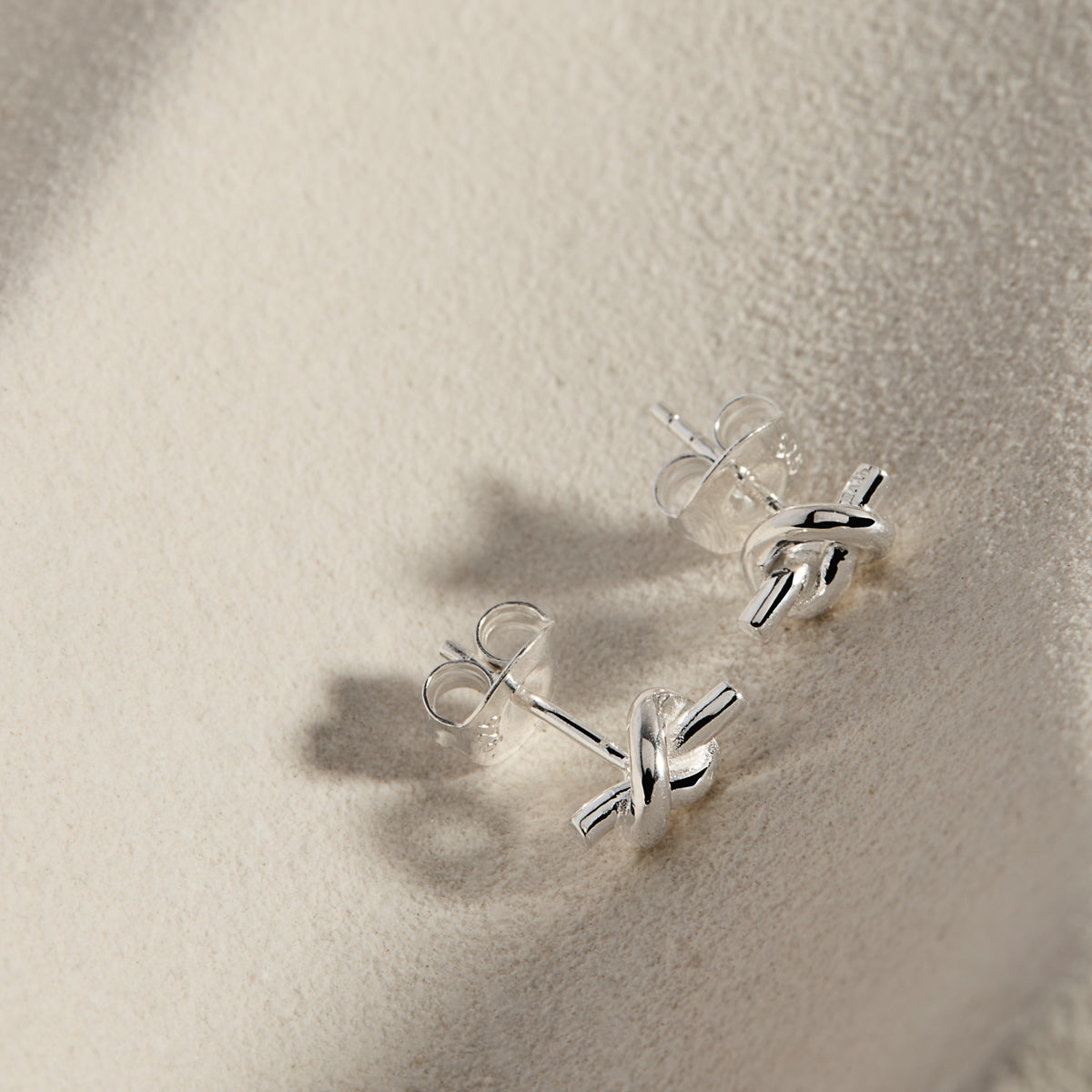 Silver Nature's Knot Stud Earrings