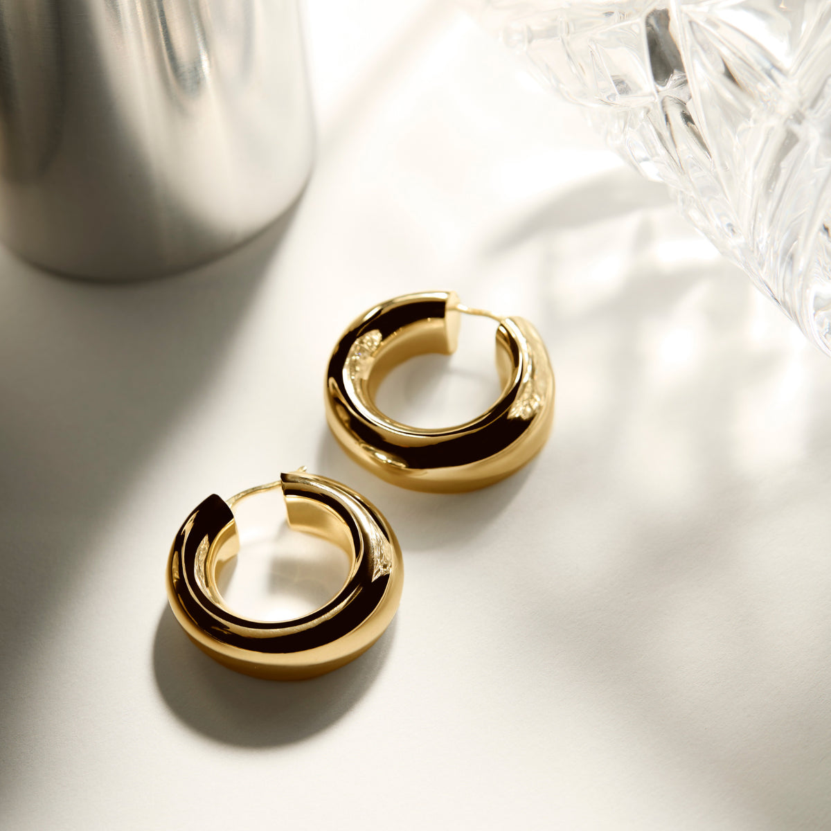 Gold Panorama Hoop Earrings