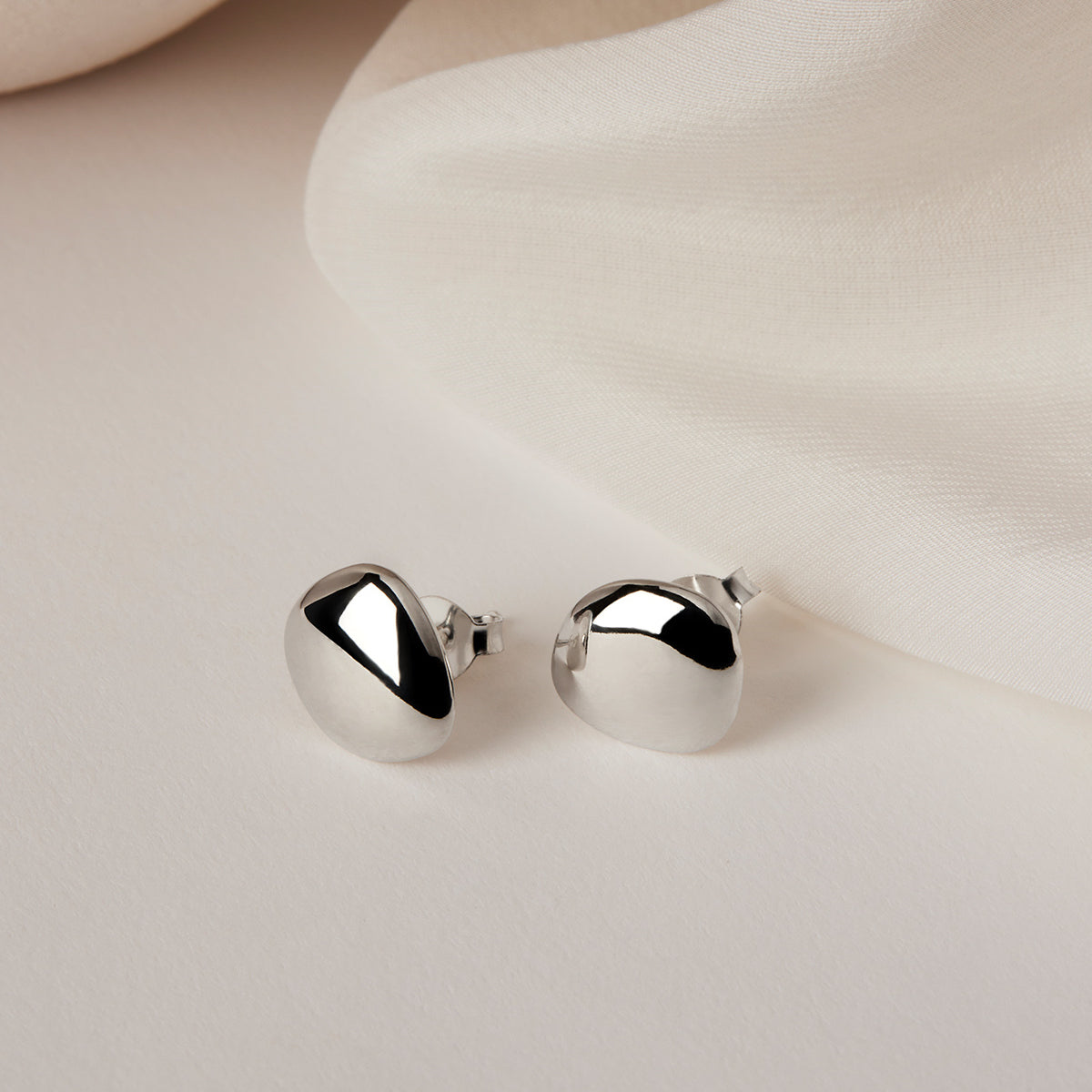 Sterling Silver Pebblet Stud Earrings