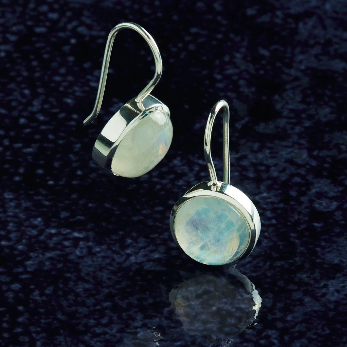 Silver Chroma Moonstone Earrings