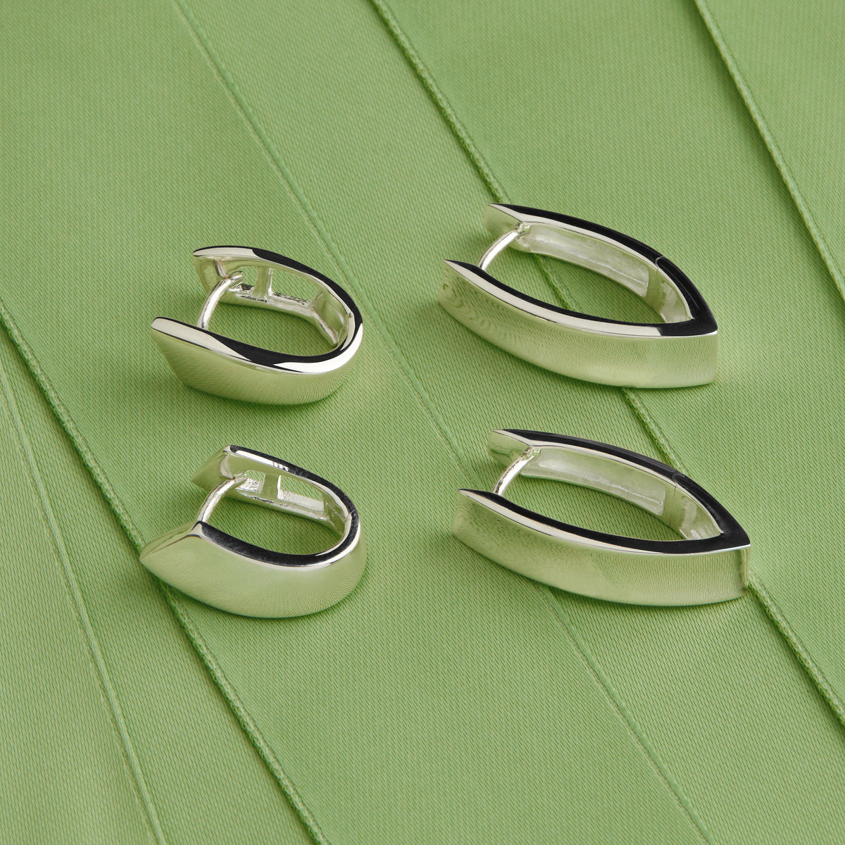 Sterling Silver Concaved Huggie Earrings
