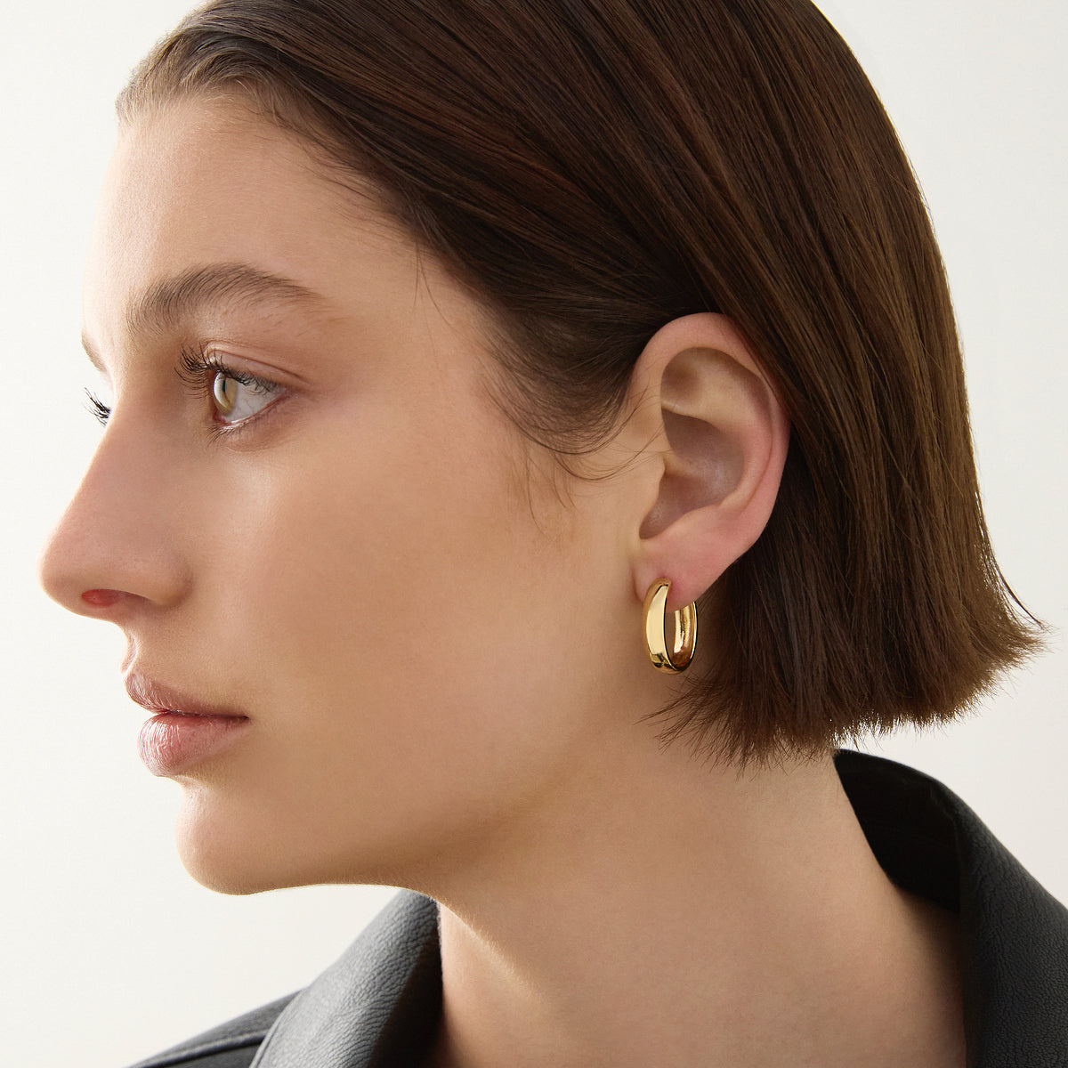 Yellow Gold Lumiere Hoop Earrings