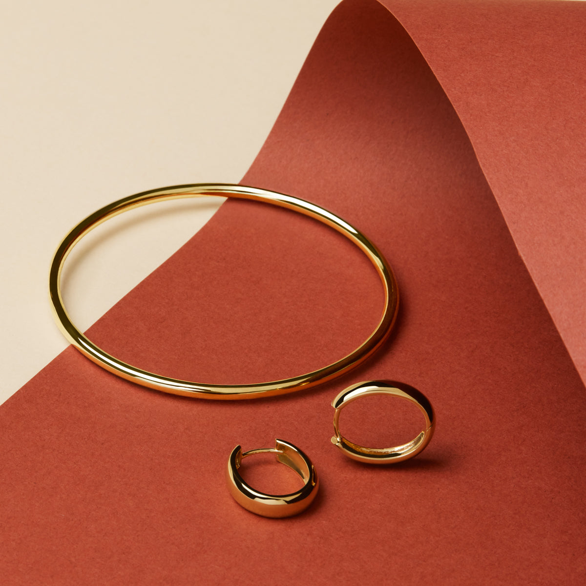 Yellow Gold Lumiere Hoop Earrings