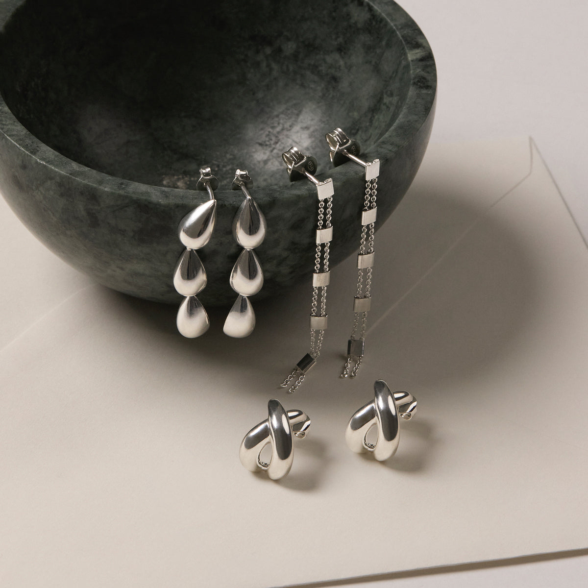 Sterling Silver Oceane Stud Earrings