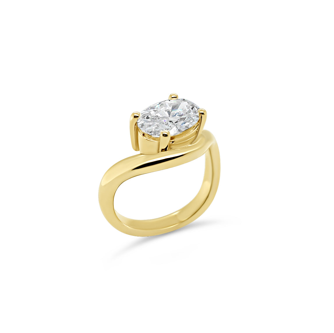14ct Yellow Gold 2.05ct Oval Cut LAB Diamond Ring