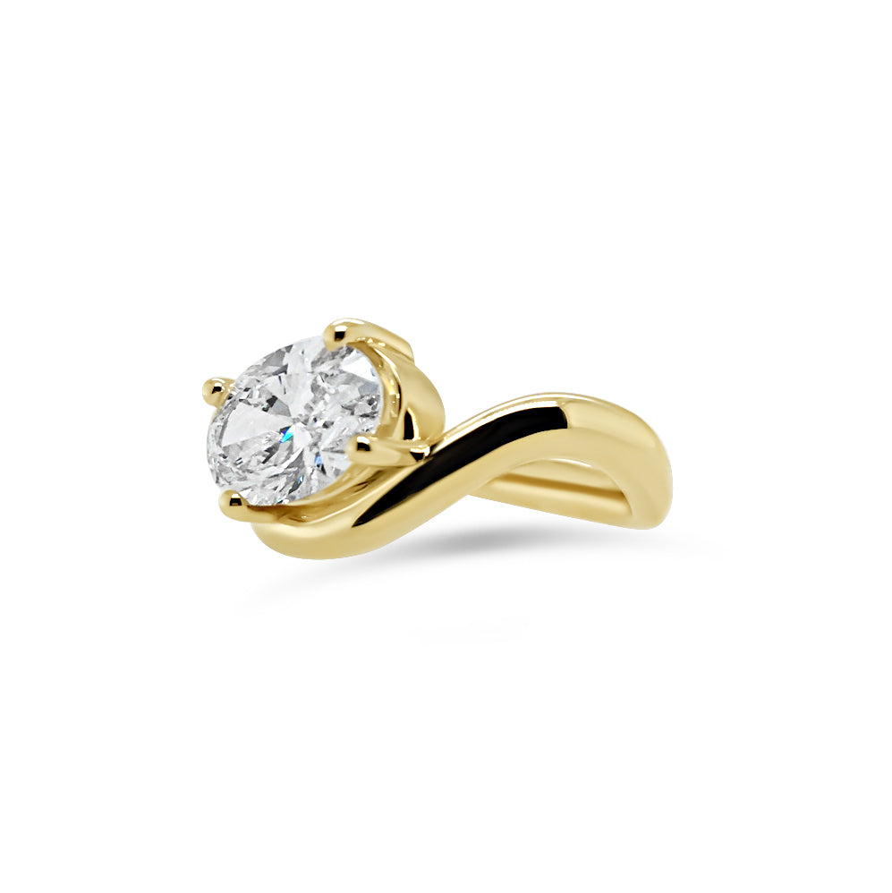 14ct Yellow Gold 2.05ct Oval Cut LAB Diamond Ring
