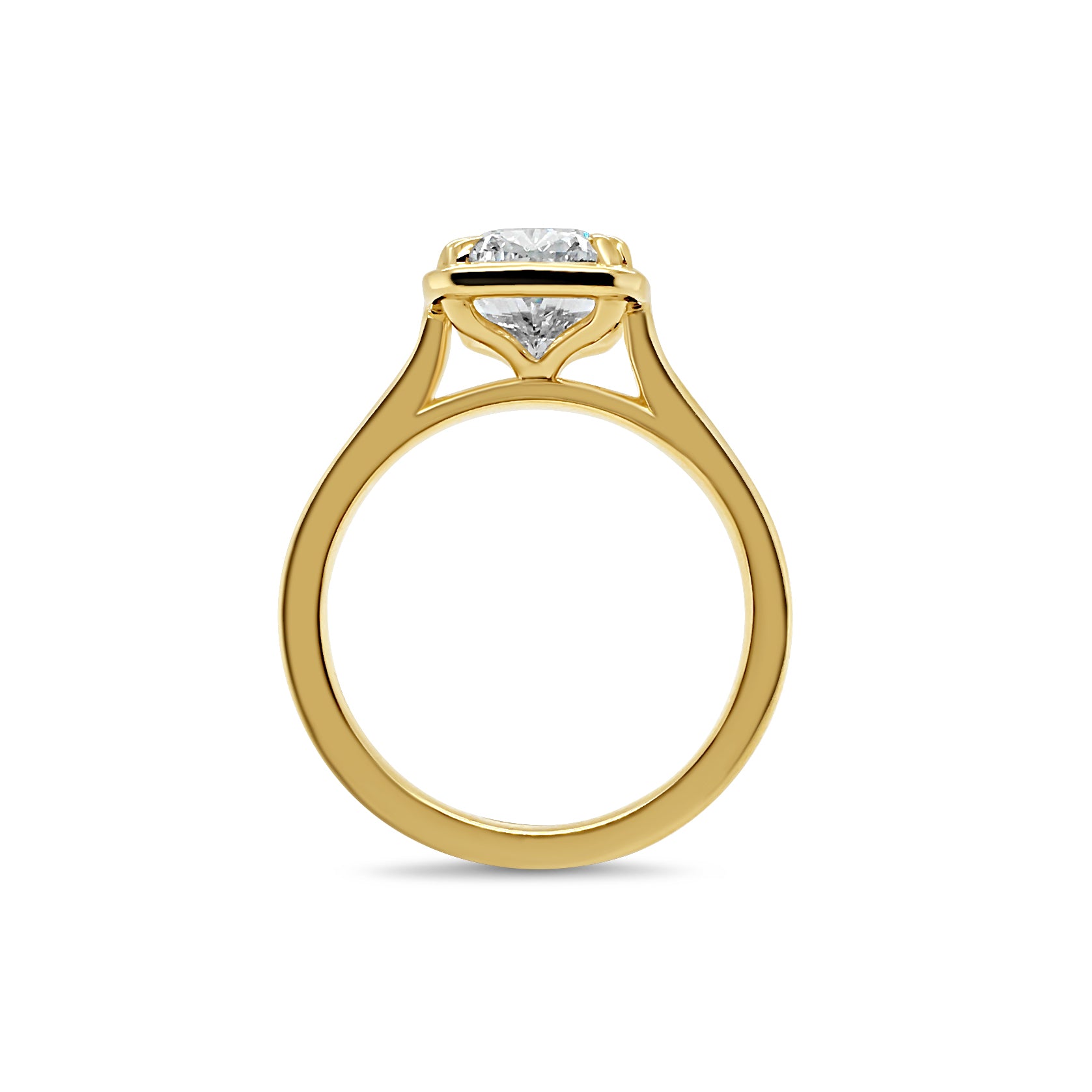 18ct Yellow Gold 3.03ct Cushion Cut LAB-Grown Ring