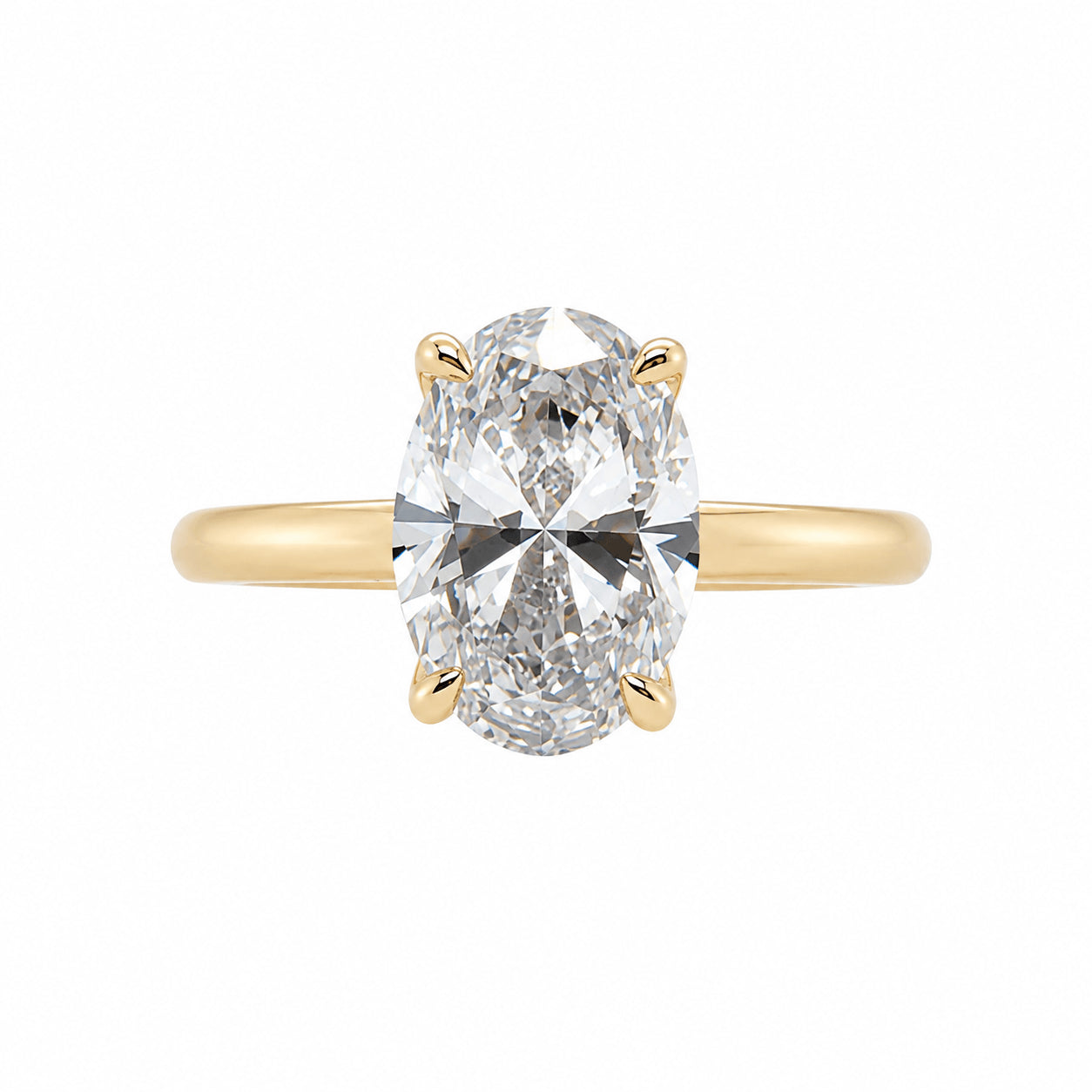 18ct Yellow Gold Hidden Petal Halo 2.04ct Oval Solitiare Ring