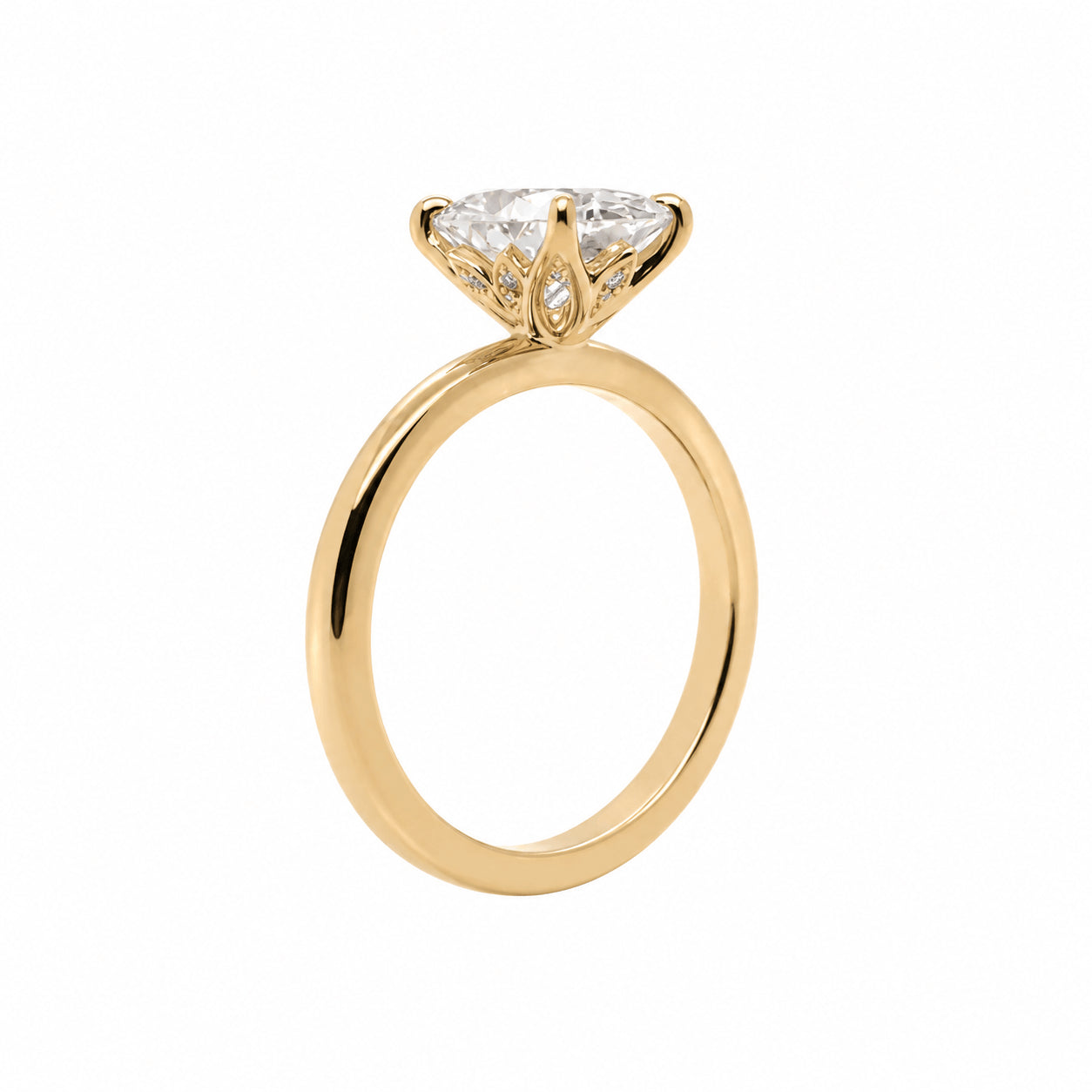 18ct Yellow Gold Hidden Petal Halo 2.04ct Oval Solitiare Ring