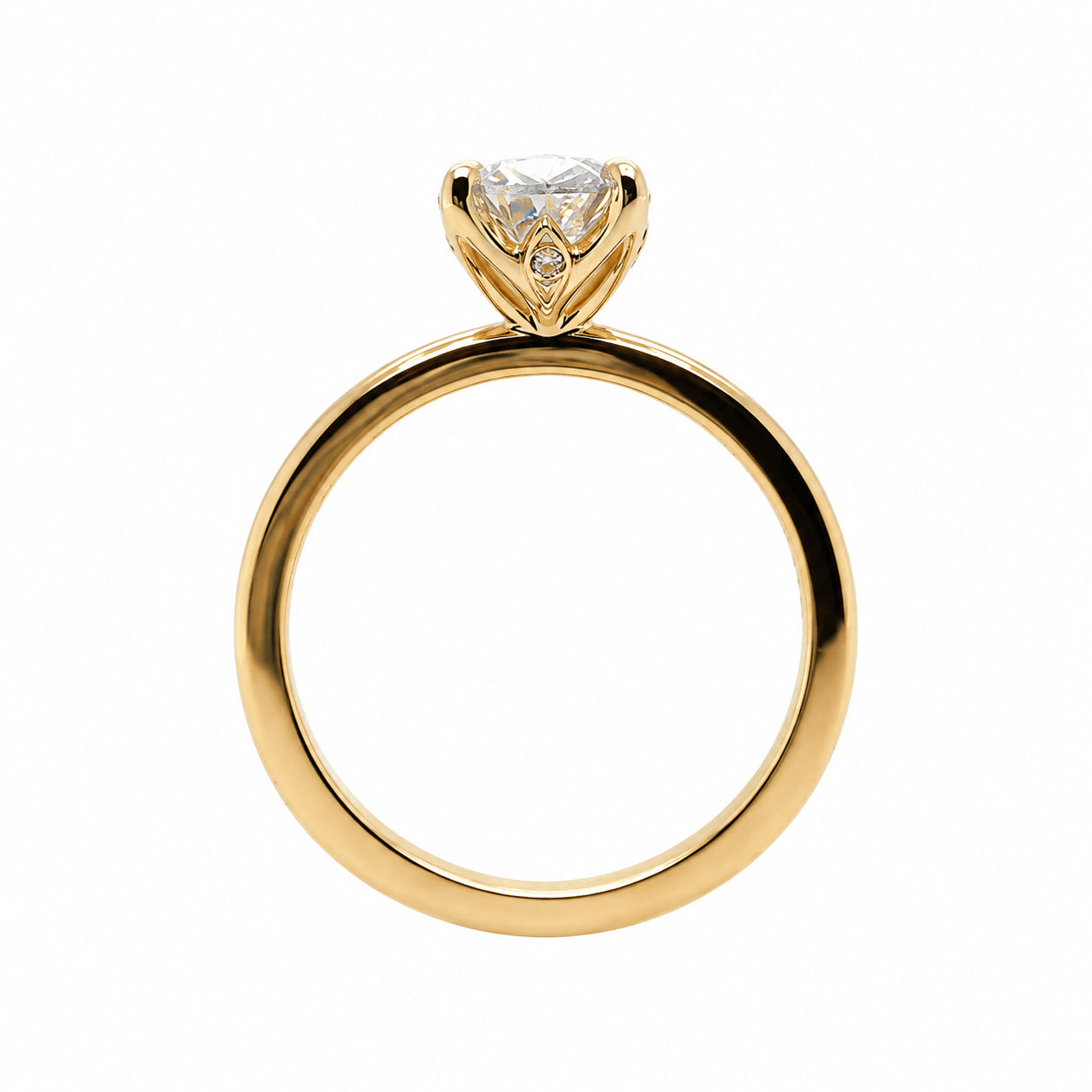 18ct Yellow Gold Hidden Petal Halo 2.04ct Oval Solitiare Ring