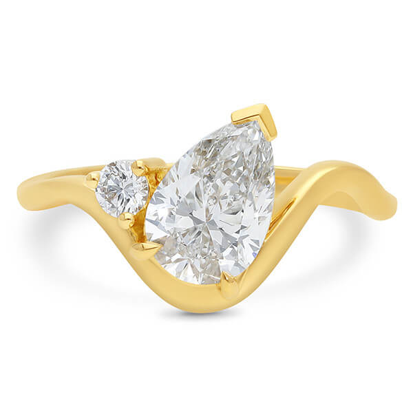 9ct Yellow Gold 1.50ct Precious Pear LG Diamond Ring